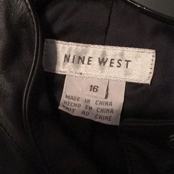 EUC,Nine West,Size 16,Black Leather,Size14pants.Both pieces.Leather,BomberJacket - Picture 2 of 7